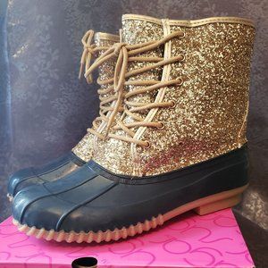 Sugar Skylar Gold Glitter Duck Boot